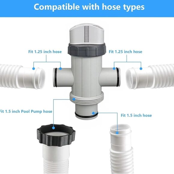 Plunger Valve Assembly Dual Split Hose 2-Pack | Compatible with Intex 11872 Pool - Picture 4 of 9